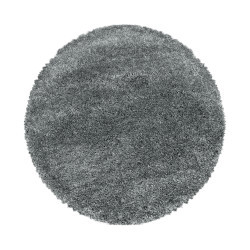 Kusový koberec Fluffy Shaggy 3500 light grey kruh - 80x80 (průměr) kruh cm