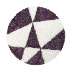 Kusový koberec Tango Shaggy 3101 lila kruh - 160x160 (průměr) kruh cm