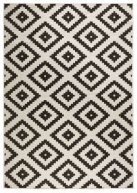 Kusový koberec Twin-Wendeteppiche 103129 schwarz creme - 160x230 cm