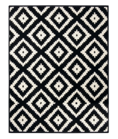Kusový koberec Hamla 105477 Black Cream - 80x300 cm - 80x300 cm