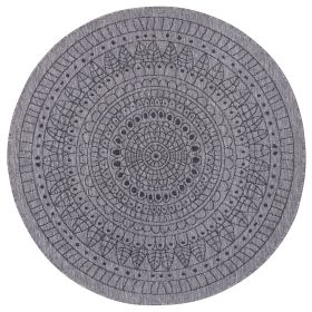Kusový koberec Twin-Wendeteppiche 105476 Night Silver kruh – na ven i na doma - 140x140 (průměr) kruh cm