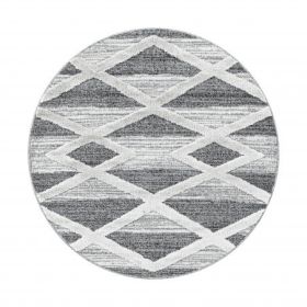 Kusový koberec Pisa 4709 Grey kruh - 200x200 (průměr) kruh cm - 200x200 (průměr) kruh cm