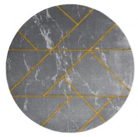 Kusový koberec Emerald geometric 1012 grey and gold kruh - 200x200 (průměr) kruh cm