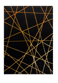 Kusový koberec Gloss 406C 86 geometric black/gold - 140x190 cm - 140x190 cm