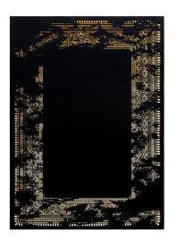 Kusový koberec Gloss 408C 86 glamour black/gold - 80x150 cm - 80x150 cm