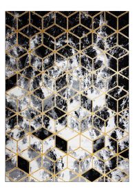 Kusový koberec Gloss 409A 82 3D cubes black/gold/grey - 240x330 cm - 240x330 cm