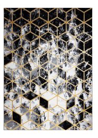 Kusový koberec Gloss 409A 82 3D cubes black/gold/grey - 140x190 cm