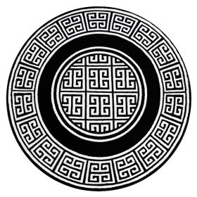 Kusový koberec Gloss 6776 85 greek black/ivory kruh - 200x200 (průměr) kruh cm