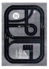 Dětský kusový koberec Fun Track grey - 160x220 cm - 160x220 cm