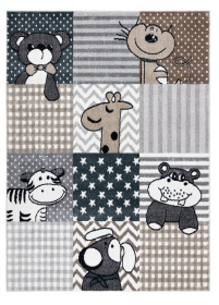 Dětský kusový koberec Fun Pets grey - 240x330 cm