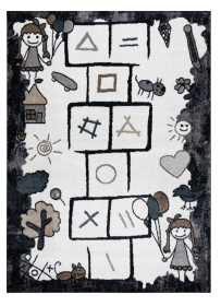 Dětský kusový koberec Fun Hop black - 80x150 cm
