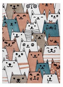 Dětský kusový koberec Fun Gatti Cats pink - 80x150 cm