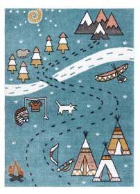 Dětský kusový koberec Fun Indian blue - 120x170 cm - 120x170 cm