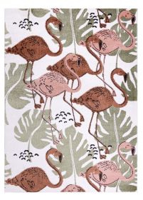 Dětský kusový koberec Fun Flami Flamingos cream - 140x190 cm - 140x190 cm
