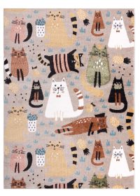 Dětský kusový koberec Fun Kittens Cats beige - 120x170 cm