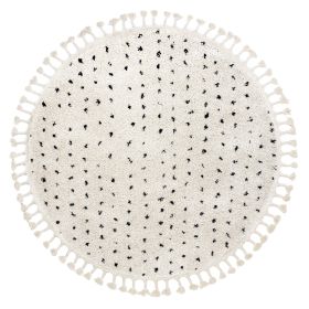Kusový koberec Berber Syla B752 dots cream kruh - 160x160 (průměr) kruh cm - 160x160 (průměr) kruh cm