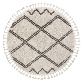 Kusový koberec Berber Asila cream and brown kruh - 120x120 (průměr) kruh cm - 120x120 (průměr) kruh cm