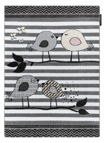Dětský kusový koberec Petit Birds grey - 200x290 cm - 200x290 cm