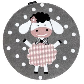Dětský kusový koberec Petit Dolly sheep grey kruh - 160x160 (průměr) kruh cm - 160x160 (průměr) kruh cm