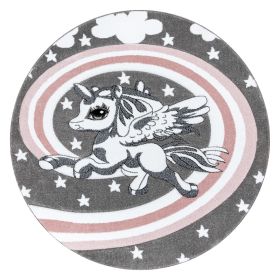 Dětský kusový koberec Petit Pony grey kruh - 160x160 (průměr) kruh cm - 160x160 (průměr) kruh cm