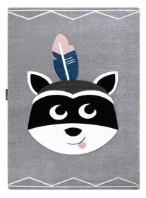Dětský kusový koberec Petit Raccoon mukki grey - 160x220 cm - 160x220 cm
