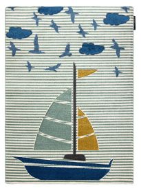 Dětský kusový koberec Petit Sail boat green - 80x150 cm - 80x150 cm