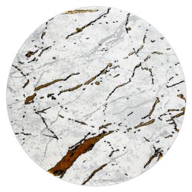 Kusový koberec Allure 1963 white/gold kruh - 100x100 (průměr) kruh cm