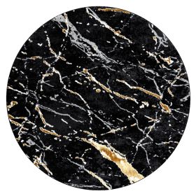 Kusový koberec Allure 1963 black/gold kruh - 100x100 (průměr) kruh cm
