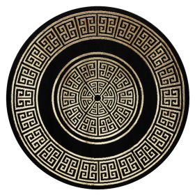 Kusový koberec Allure 1968 black/gold kruh - 100x100 (průměr) kruh cm