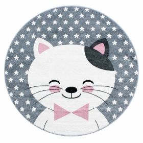 Dětský kusový koberec Kids 550 pink kruh - 160x160 (průměr) kruh cm