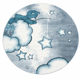 Dětský kusový koberec Kids 580 blue kruh - 120x120 (průměr) kruh cm - 120x120 (průměr) kruh cm