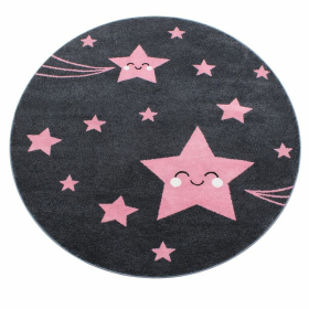 Dětský kusový koberec Kids 610 pink kruh - 120x120 (průměr) kruh cm