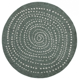 Kusový koberec Twin-Wendeteppiche 103111 grün creme kruh – na ven i na doma - 200x200 (průměr) kruh cm