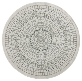 Kusový koberec Twin-Wendeteppiche 103103 creme grün kruh – na ven i na doma - 140x140 (průměr) kruh cm
