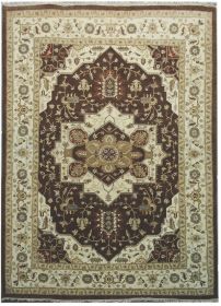 Ručně vázaný kusový koberec Diamond DC-SIRAPI Brown/ivory - 180x275 cm