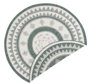 Kusový koberec Twin Supreme 103415 Jamaica green creme kruh – na ven i na doma - 140x140 (průměr) kruh cm