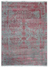 Ručně vázaný kusový koberec Diamond DC-JK ROUND Silver/pink - 245x305 cm - 245x305 cm