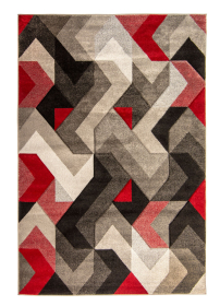 Kusový koberec Hand Carved Aurora Grey/Red - 200x290 cm - 200x290 cm