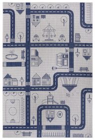 Dětský kusový koberec Flatweave Kids Rugs 104876 Cream/Blue - 80x150 cm