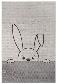 Dětský kusový koberec Flatweave Kids Rugs 104879 Cream/Black - 80x150 cm
