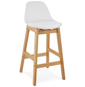 Barová židle ELODY MINI bílá/přírodní