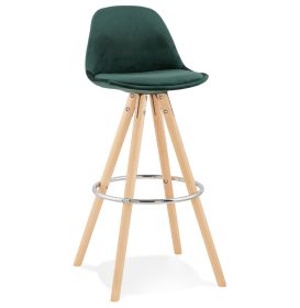 Barová židle FRANKY zelená/přírodní