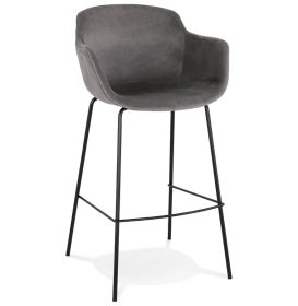 Barová židle FIDEL šedá/černá