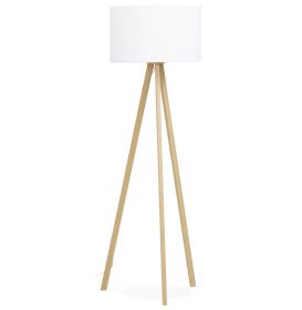 Stojací lampa TRIVET 159 CM bílá/přírodní