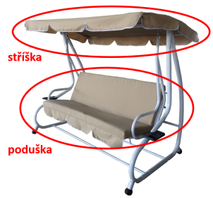 Stříška+podušky k houpačce COMFORT béžová