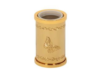 Kelímek na kartáčky Butterfly volně stojící s potahem 24k zlata