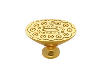 Nábytková knopka Boccolo 33x24mm s reliéfem s potahem 24k zlata