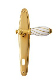 Dveřní klika Nisa štítková s potahem 24k zlata
