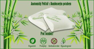 Anatomický polštář s bambusovým potahem