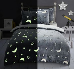 Povlečení Mikroplyš Šedá obloha 140x200, 70x90 cm svítící